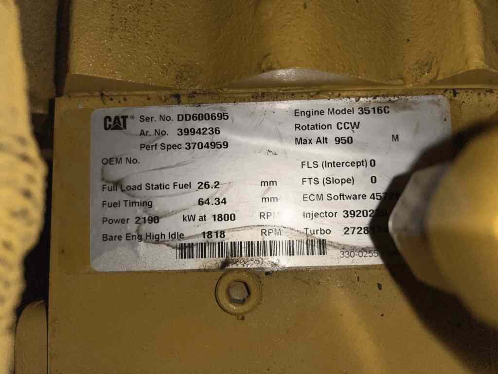 Caterpillar 3516C Standby Diesel Generator